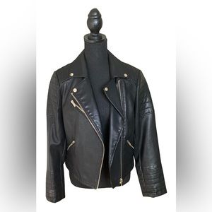 Black Faux Leather Moto Jacket